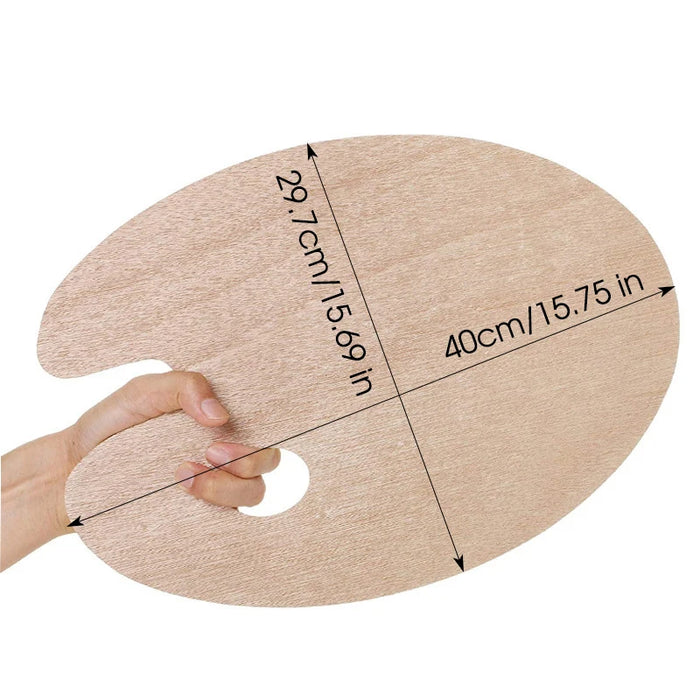 1 Pcs Wooden Oval Palette,Acrylic Palette,Fine Arts Oil Painting Palette,Gouache Acrylic Painting Palette HH-03