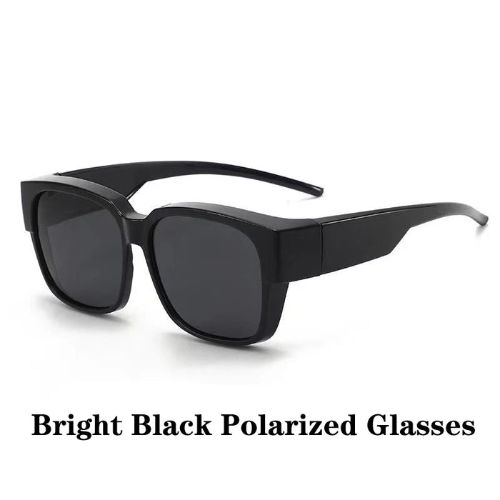 Fit-over sunglasses: Gloss Black, Grey Lens, Polarized