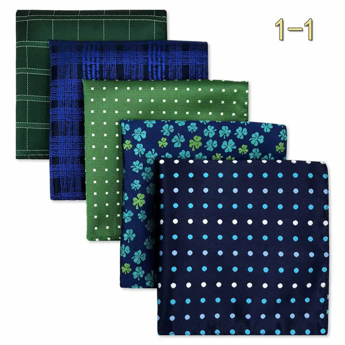 5 Pieces Mens Pocket Squares Wedding Handkerchiefs Set Fashion Formal Bundle Luxury Unique