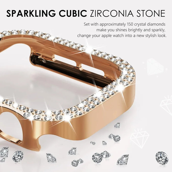 Bling Diamond Hollow Case for Apple Watch 46mm 42mm 40mm 41/44/45/49/41mm for iWatch Series 11 10 9 8 7 6 5 4 3 Protector Cover