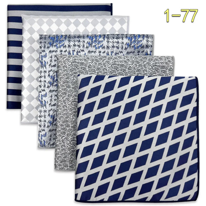 5 Pieces Mens Pocket Squares Wedding Handkerchiefs Set Fashion Formal Bundle Luxury Unique