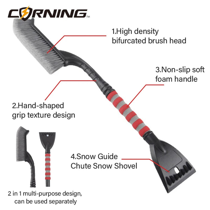 Car Snow Brush Extendable Cleaning Removal Shovel Scraper Winter Auto Brushes Windshield Deicer Remover Tools Wash Defroster