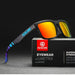 KDEAM square polarized sunglasses, mirror red lenses (C9)