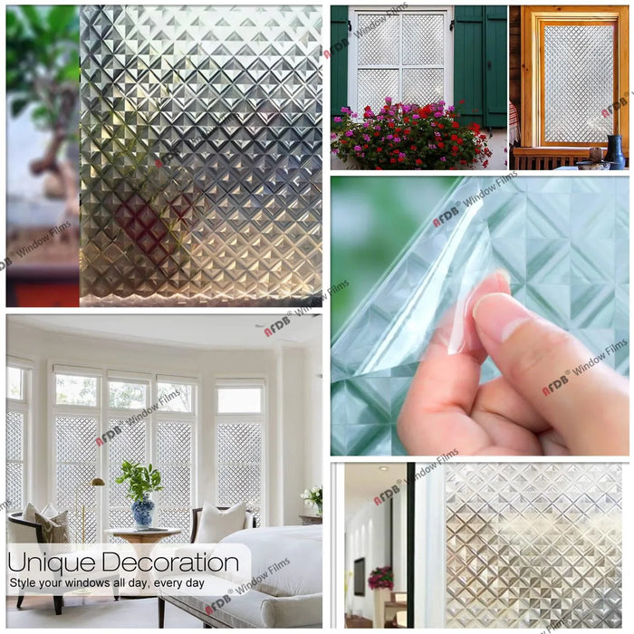 Stained Decorative Window Film Static Self Adhesive Glass Sticker Heat Control Vinyl Window Cling For Home Door Glass Decals