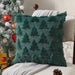 Dark green small-tree cushion cover by a Christmas tree