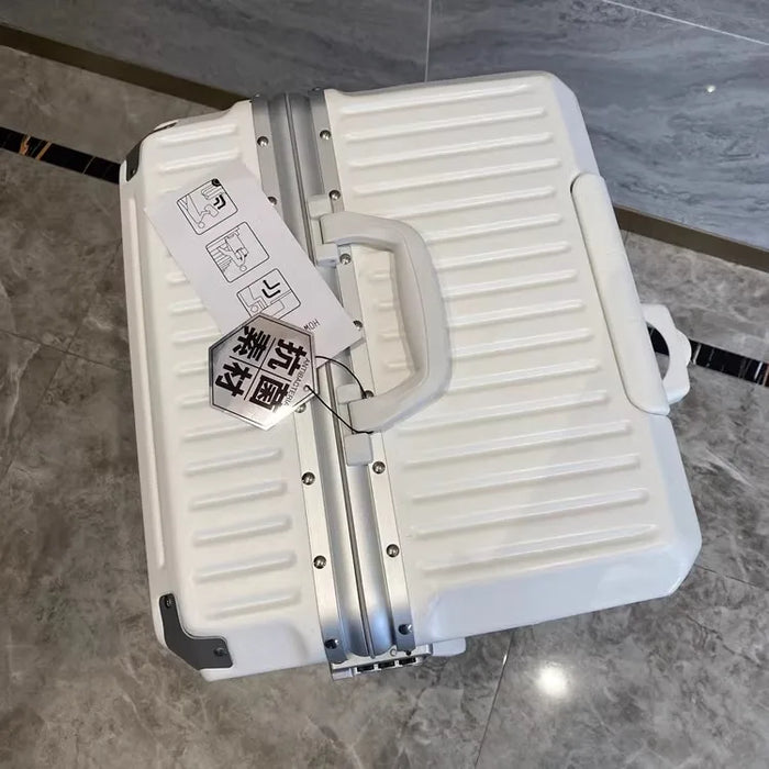 Large Capacity Rectangular Aluminum Suitcase ABS Carrry-on Luggage