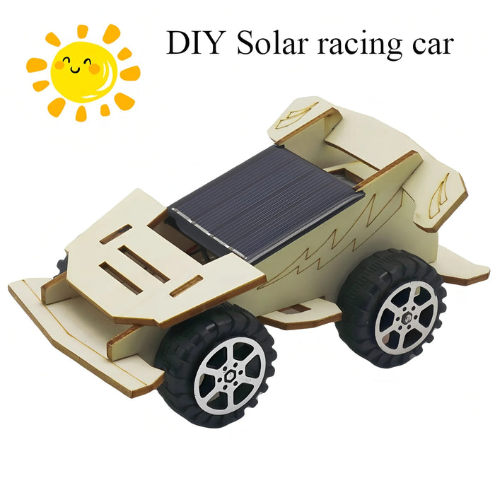 DIY solar racing car wooden model