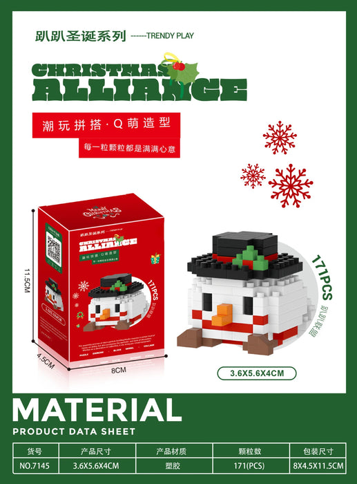 Snowman head micro block figure, 171 pieces, with box