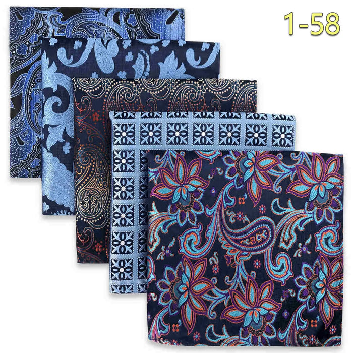 5 Pieces Mens Pocket Squares Wedding Handkerchiefs Set Fashion Formal Bundle Luxury Unique