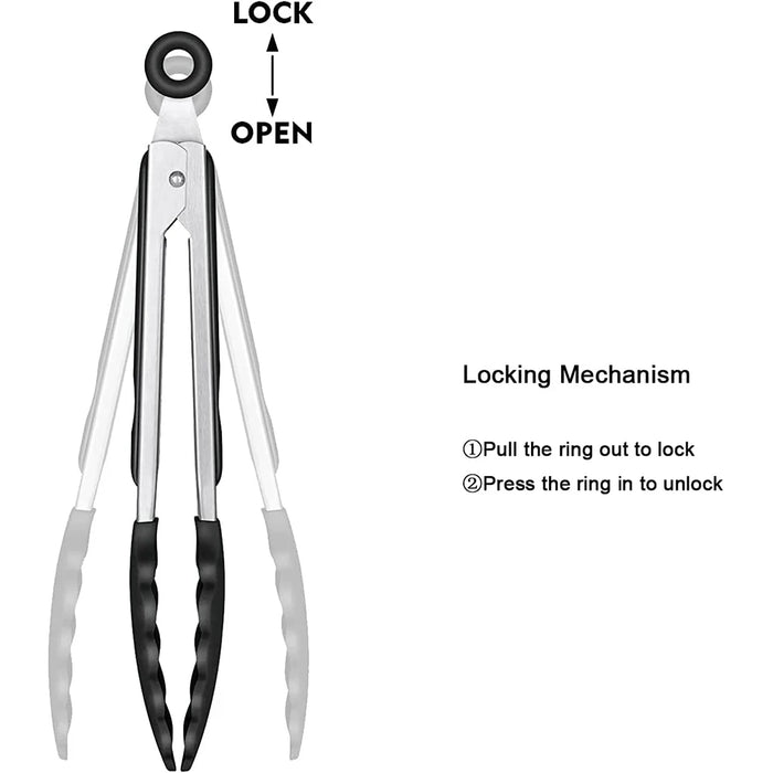 LMETJMA Kitchen Tongs Silicone Food Tongs Non Stick Cooking Serving Tongs For BBQ Salad Steak Pasta Spaghetti Noodles JT302