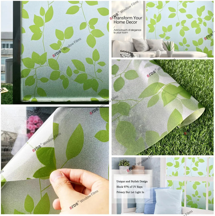 Stained Decorative Window Film Static Self Adhesive Glass Sticker Heat Control Vinyl Window Cling For Home Door Glass Decals