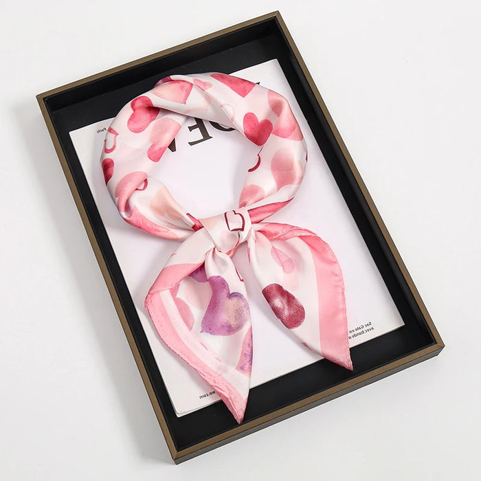 2024 Luxury Square Silk Scarf for Women Hijab Hair Bands Neckerchief Female Satin Shawl Ribbon Headband Fashion Wraps Bandana