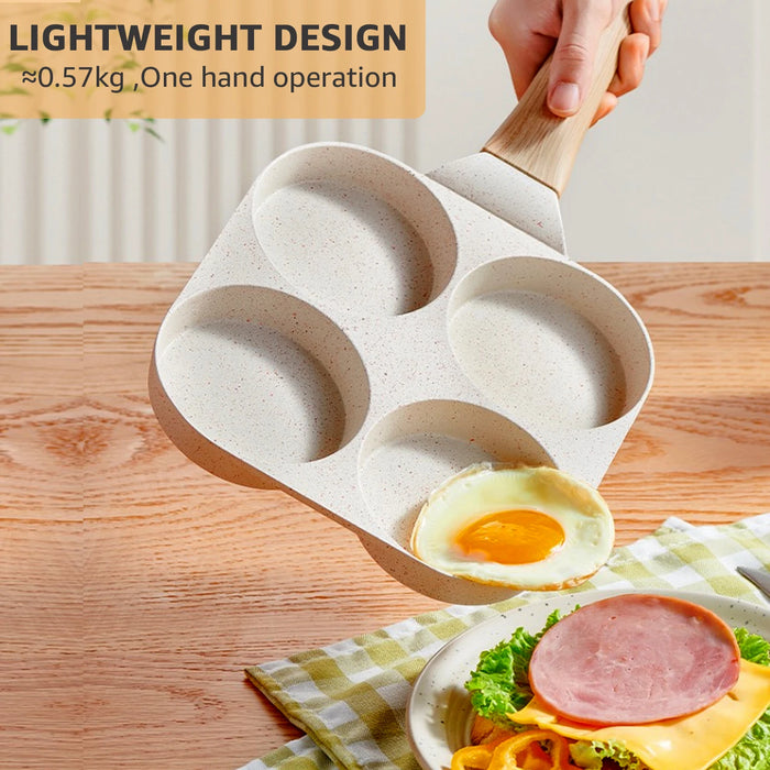 2/ 4 Holes Frying Pot Pan Black Thickened Kitchen Omelet Non-Stick Egg Poacher Pancake Crepe Steak Cooking Ham Breakfast Maker