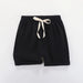 Black kids' cotton linen shorts