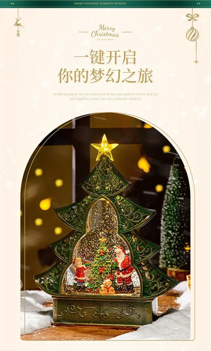 Christmas Gift Santa Tree Small Night Lamp Storm Lantern Decoration