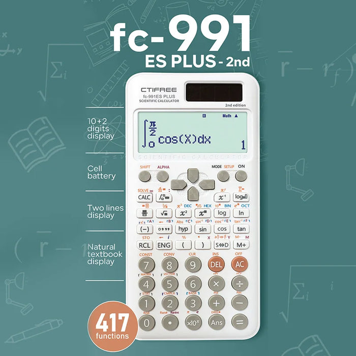 FC-991 ES PLUS Multifunctional science function calculator-417function Specially designed for student exams, economical packagin