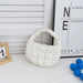 White mini quilted puffer tote