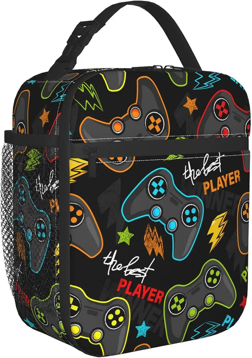 Reusable Insulated Lunch Bag with Video Game Controller Design
