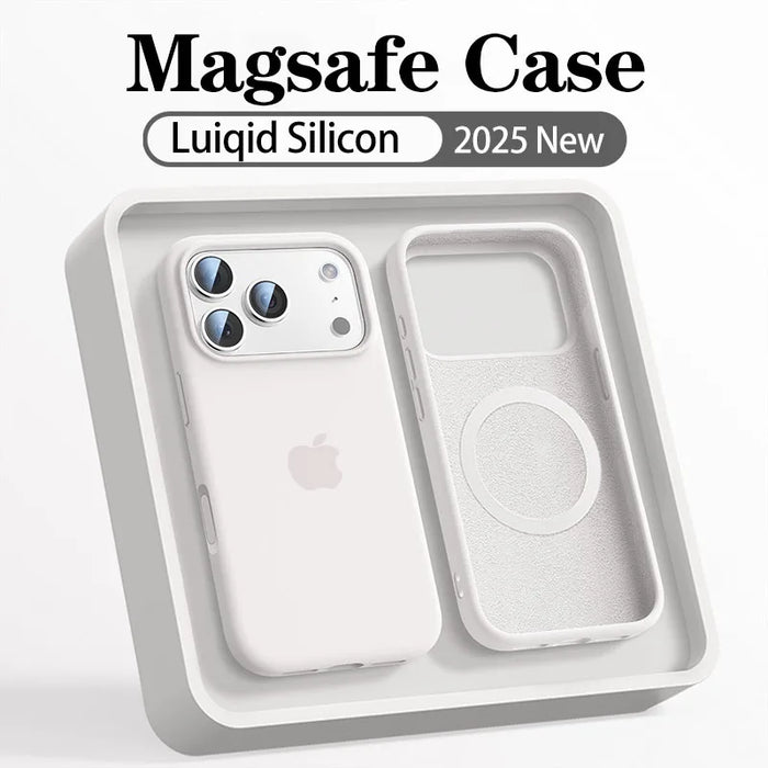 Original Liquid Silicone Magsafe Case for Apple iPhone 17 13 15 16 14 Pro Max Wireless Charging 12 15 16 17 Magnetic Soft Cover