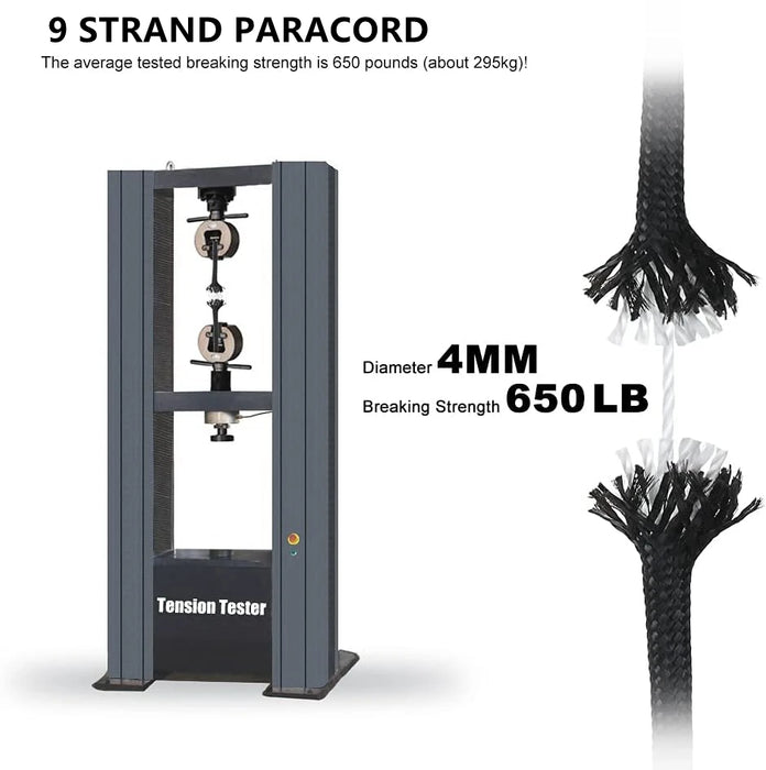 30/50/100M 4mm Paracord 9 Core 650 Military Standard Parachute Rope Lanyard Outdoor Survival Tools for Camping Tent DIY Bracelet