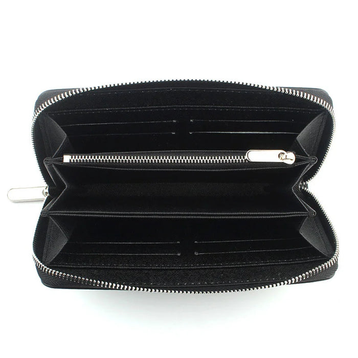 Custom Initial Letters Genuine Saffiano Leather Unisex Long Wallet Purse