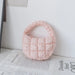Blush pink mini quilted puffer tote