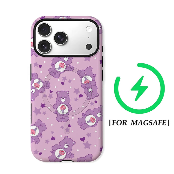 Purple Bear Smoothie Phone Case for IPhone 17 16 15 14 13 Pro Max Plus for Magnetic Single Double-layer Tough Case