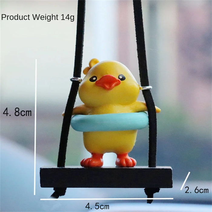 Little Yellow Duck Car Pendant Swing Auto Rearview Mirror Hanging Decorations