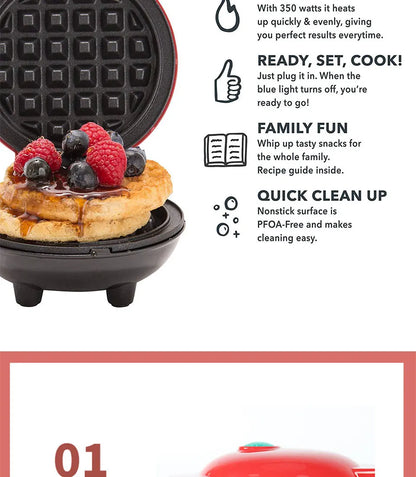 110V&220V Electric Mini Waffles Maker Machine Kitchen Cooking Appliance