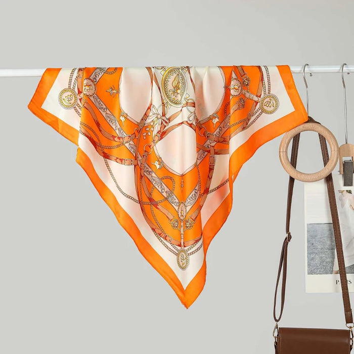 70cm Silk Square Scarf Women Satin Bandana Print Scarves Head Band Fashion Lady Hair Shawl Wrap Female Neckerchief Hijab