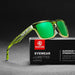 KDEAM polarized square sunglasses, mirror green lenses (C17)