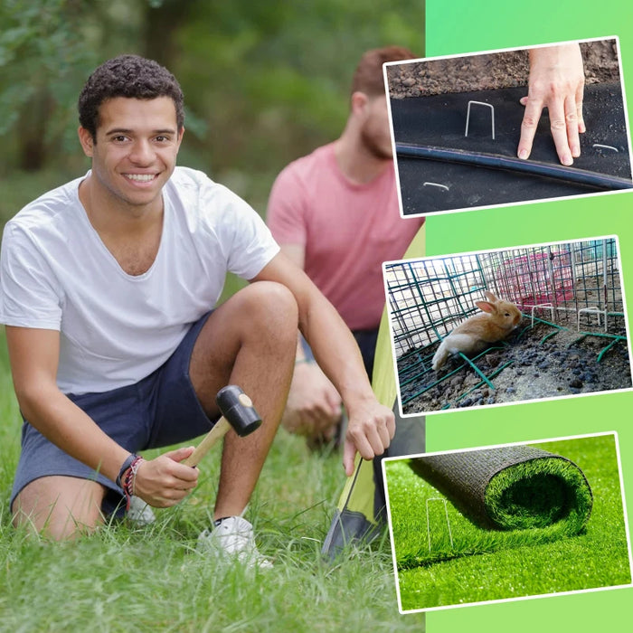 40Pcs/Pack Garden Peg Silver Metal U-Shape Garden Staple Garden Ground Nail Film Fixed Pegs Gardening Fixing Tools Film Peg