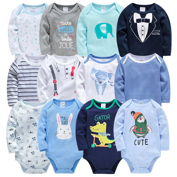 3/6 Pcs/Lot Newborn Baby Clothes Boys Cute Romper 100% Cotton Long Sleeve Bodysuit Baby Clothing Set Gift Infant Jumpsuit 0-24M