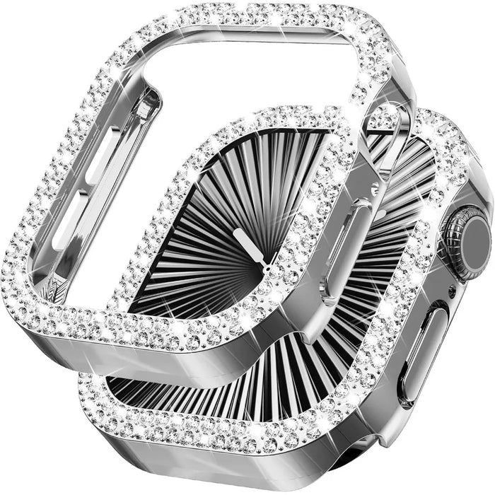 Bling Diamond Hollow Case for Apple Watch 46mm 42mm 40mm 41/44/45/49/41mm for iWatch Series 11 10 9 8 7 6 5 4 3 Protector Cover