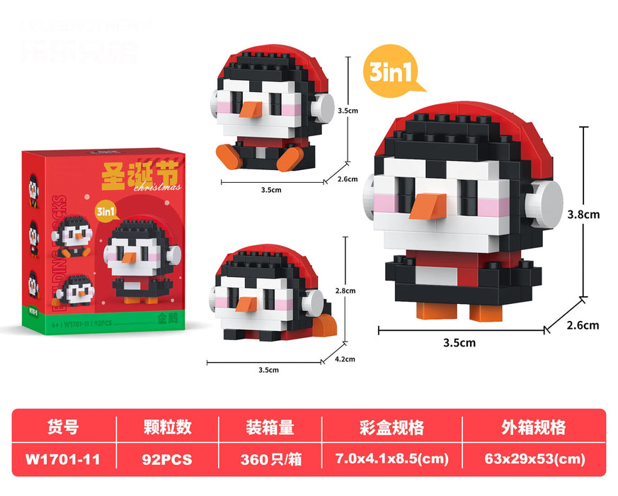 Penguin 3-in-1 micro block set, 92 pieces