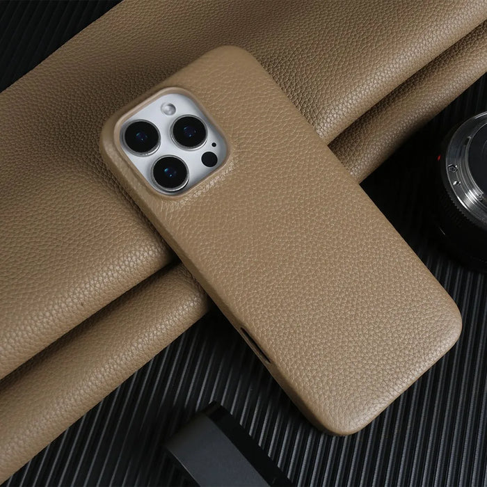 Luxury Magnetic Magsafe Genuine Leather Case For iP 16 Pro Max 15 14 13 12 11 Phone Cases Back Cover