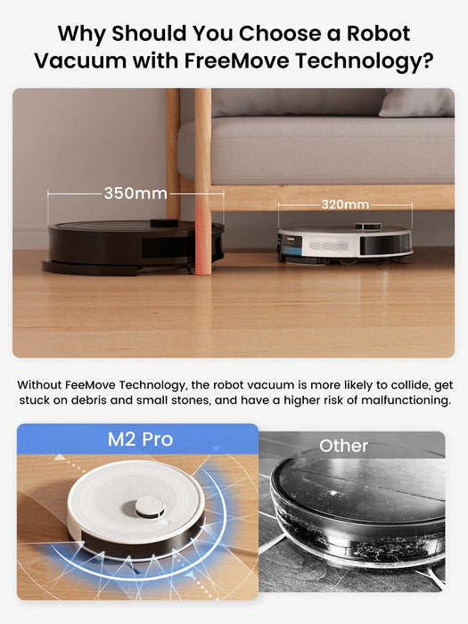 Lefant M2Pro Robot Vacuum with Mop,Self-Emptying, 5500Pa , DTOF Laser Navigation, PSD Obstacle Avoidance, Wi-fi/Alexa Control