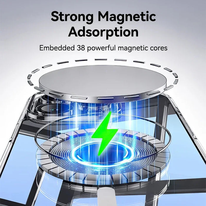 Joyroom Magnetic Case For iPhone 17 16 ProMax Slim Thin Phone Case Transparent Cover For iPhone 16 Wireless Charger Magnet Cover