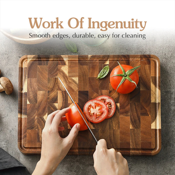 XINZUO Acacia Wood Cutting Board Cut Bread Fruit Meat Quality Kitchen Wooden Chopping Blocks Non-slip Kitchen Tools