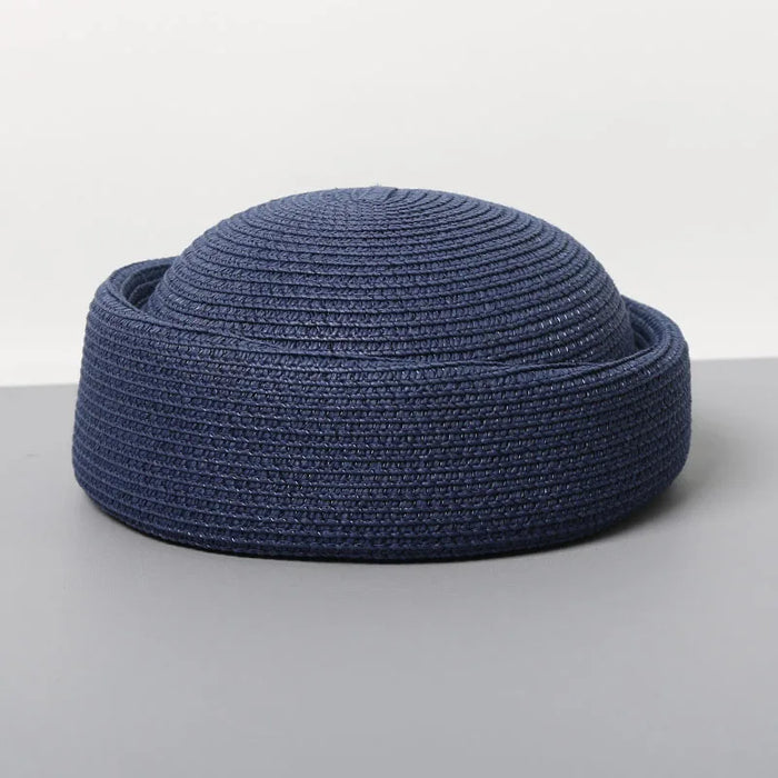 Straw Pillbox Hat Summer Beret Sun Hats Japanese Retro Weeding Fedora Hostess Fashion Millinery Fascinator Designer Painter Hat