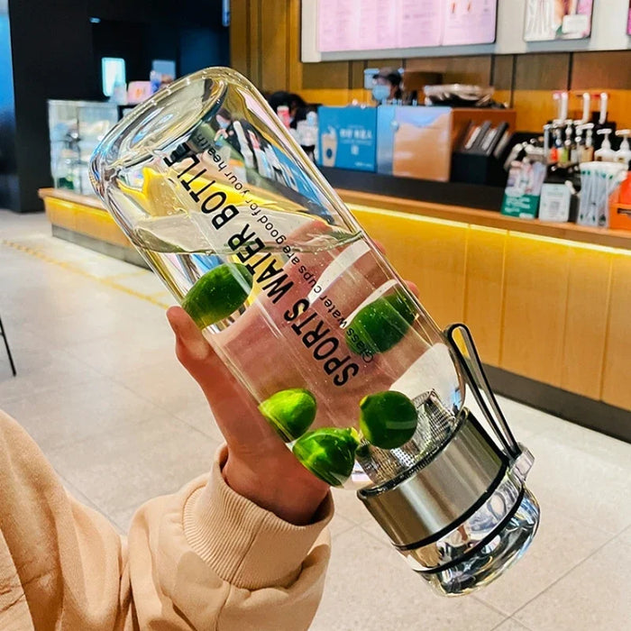 Large Capacity Glass Water Bottle Transparent Milk Juice Cup  for Tour Outdoor Sports and Travel Leak Glass Bottle