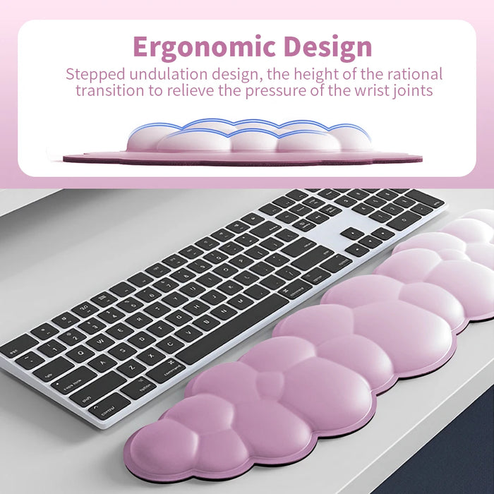 2025 Ergonomic Office Set Cloud-Design Keyboard Wrist Rest Non-Slip Rubber Desk Mat Cushioned Mouse Pad Wrist Support For Office