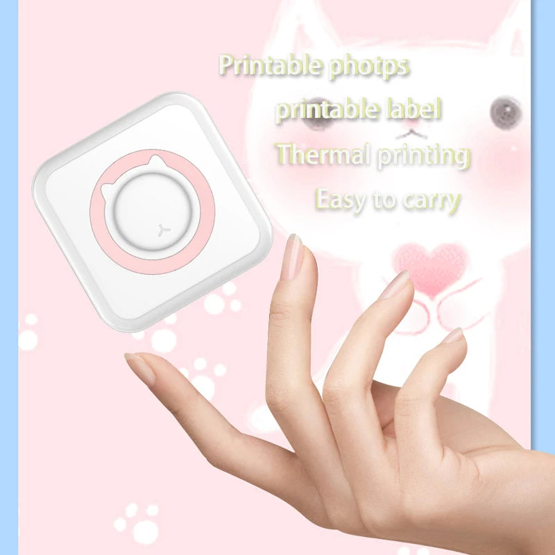 Portable Mini Bluetooth Wrong Printer Mobile Phone Photo Title Note Print Pocket Student Error Label Printer for Children's Gift