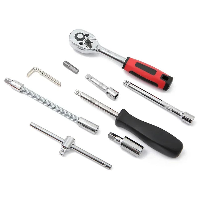 46/53 Piece/Set 1/4-Inch NEW Car Repair Tool Kit  Socket Set Car Repair Tool Ratchet Torque Wrench Combo Auto Repairing Tool Set