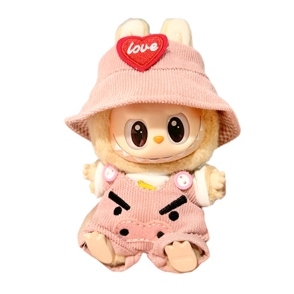 Mini Plush Doll'S Clothes Outfit Accessories For 17cm Korea Kpop Labubu I II Idol Dolls sit party overalls Clothing