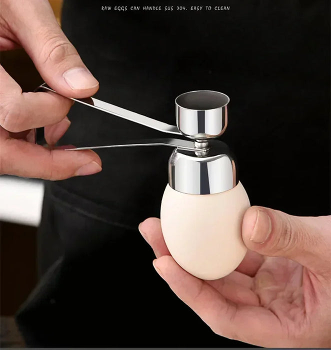 Egg Eggshell Opener Eggshell Cutter 304 Stainless Steel Double Head Egg Topper Shell Opener Boiled Raw Egg Creative Kitchen Tool