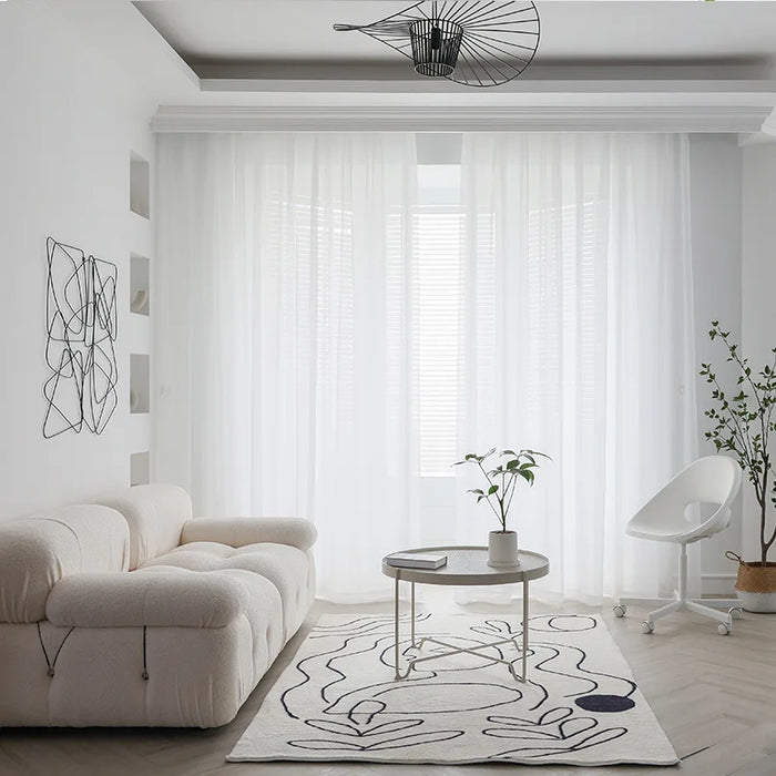 Modern Simple White Tulle Window Trillon Sheer Curtains for Living Room Bedroom Dining Transparent Decor Wedding 창문커텐 Door HOTEL