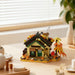 Autumn cabin building block set with orange trees