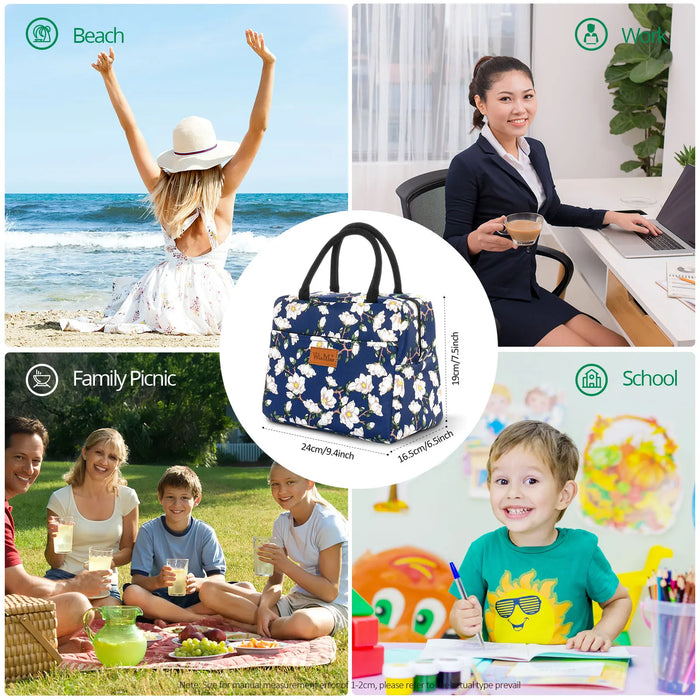 Lunch Box Thermal Bag Portable Waterproof Durable Wide Opening