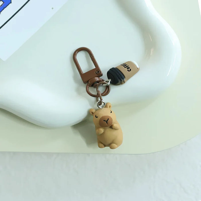 Cute Resin Capybara Key Chains for Women Girls Capibara Animal Keychain Kawaii Bag Backpack Charms Couple Friend Jewelry Gift